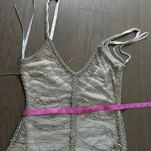 Retrofete IRINA White Crystal Rhinestone Embellished Maxi Dress - Size SMALL - Picture 13 of 15